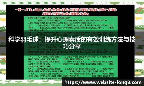 科学羽毛球：提升心理素质的有效训练方法与技巧分享